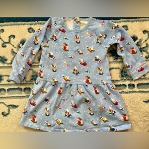 BABY BODEN Sweatshirt Dress - Sledding Rabbits! 🐇 🎄